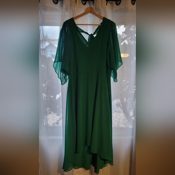 City Chic Adore High Low Dress In Green Stone - Picture 2 of 4